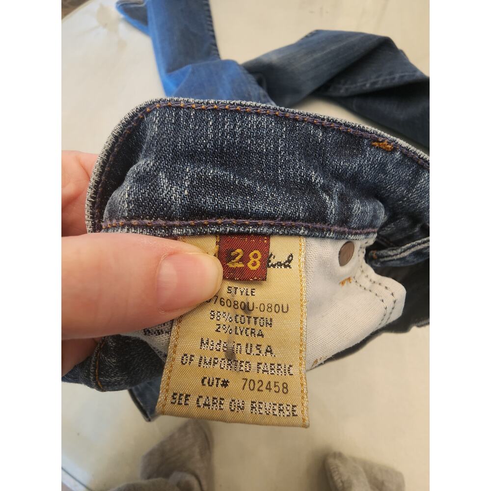 7 For All Mankind Women's Denim Flare Jean SZ 28 Low Rise Y2K - Picture 7 of 11